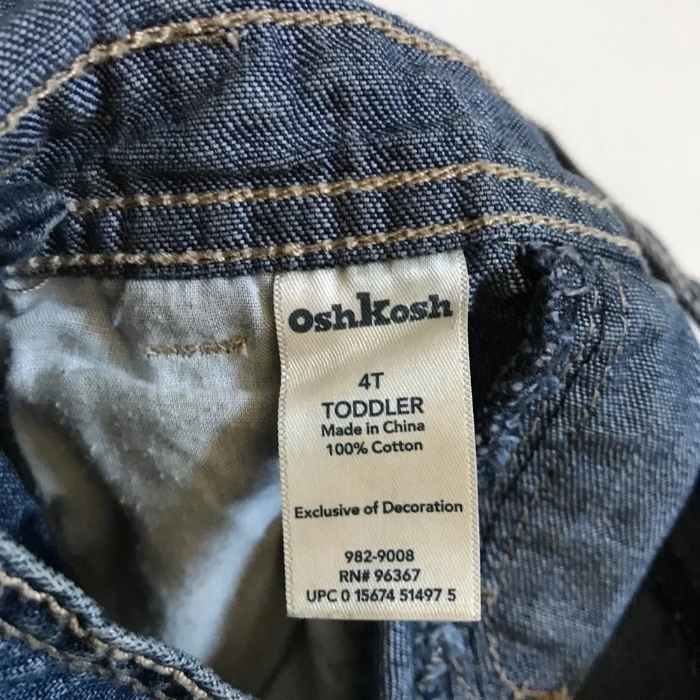 Oshkosh Girls Blue Denim Overall Dress 4T